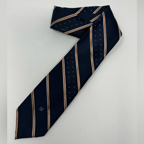 Vintage Givenchy Monsieur Blue Striped Men’s Tie - Picture 1 of 6